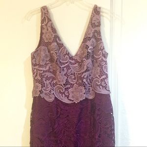 Adrianna Papell sleeveless lace gown